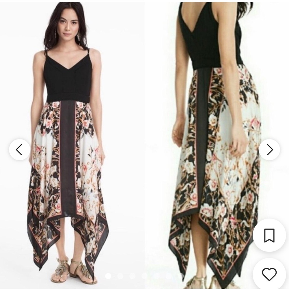 WHBM black floral scarf dress, 14
